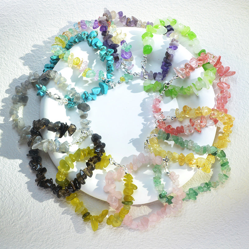 Wholesale Bohemian Colored Natural Stone Crushed Stone Bracelet ACC-BT-XA001