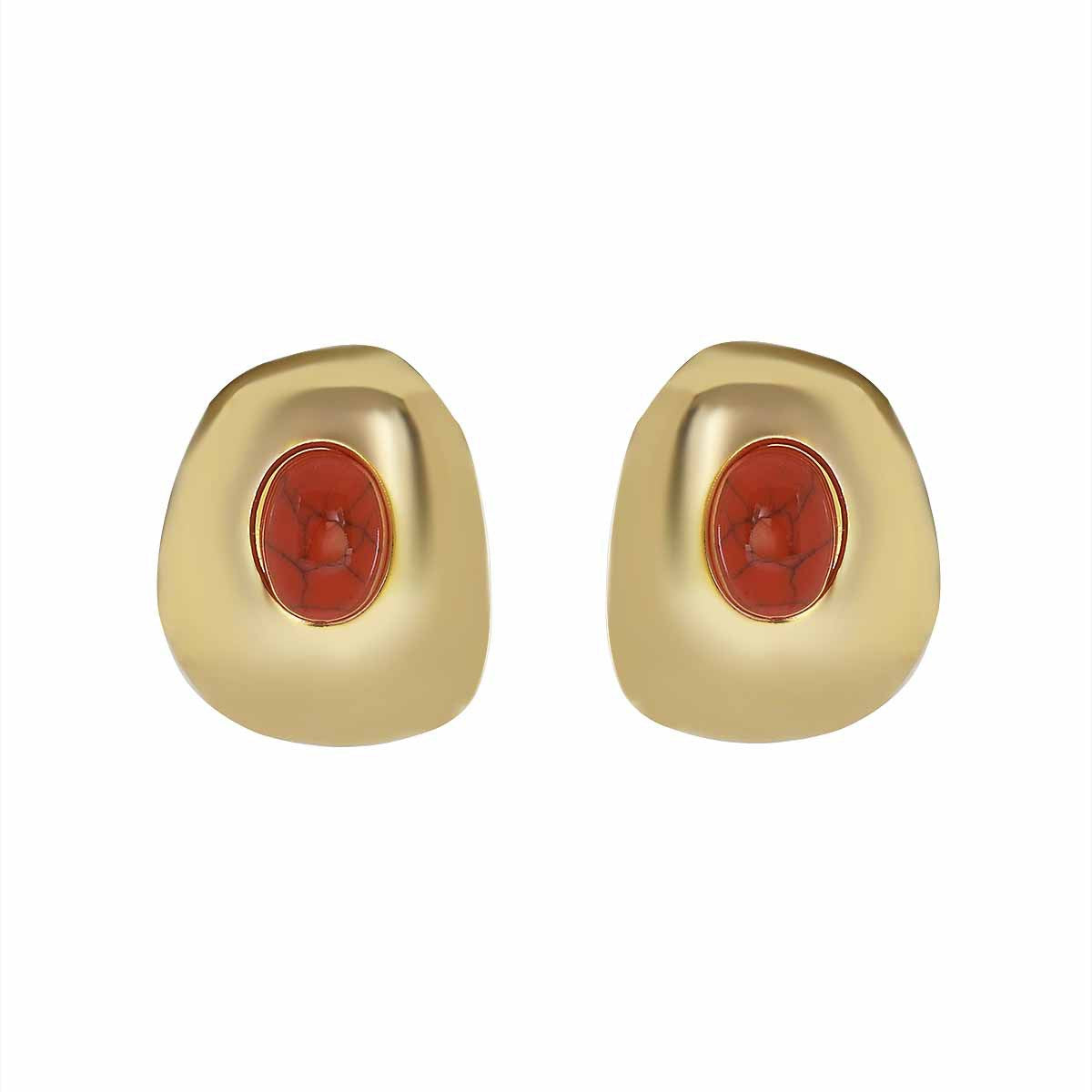 Wholesale Vintage-style niche high-end turquoise-encrusted stud earrings  understated luxury.