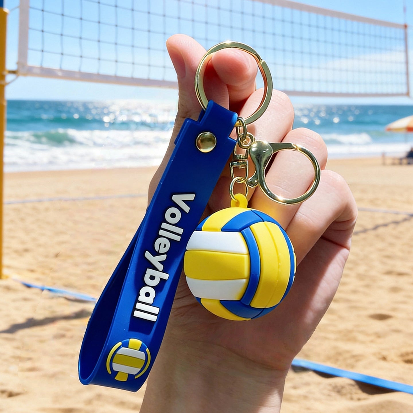 Wholesale Volleyball Keychain Flexible Rubber Bag Charm Stylish Gift Accessory