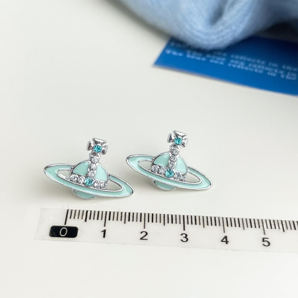 Wholesale blue oil earrings