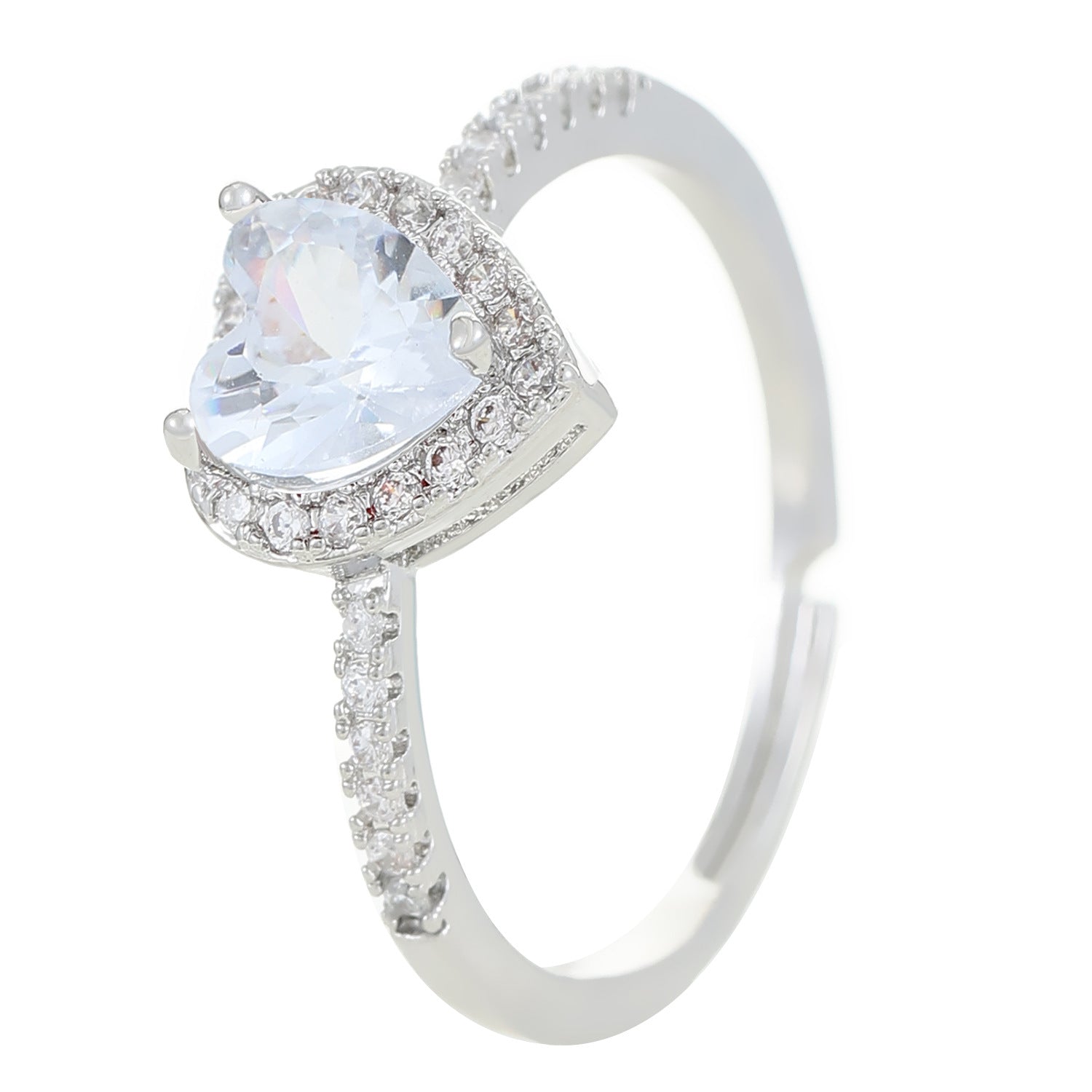 Wholesale Colorful Heart Zircon Adjustable Diamond Rings ACC-RS-MY007