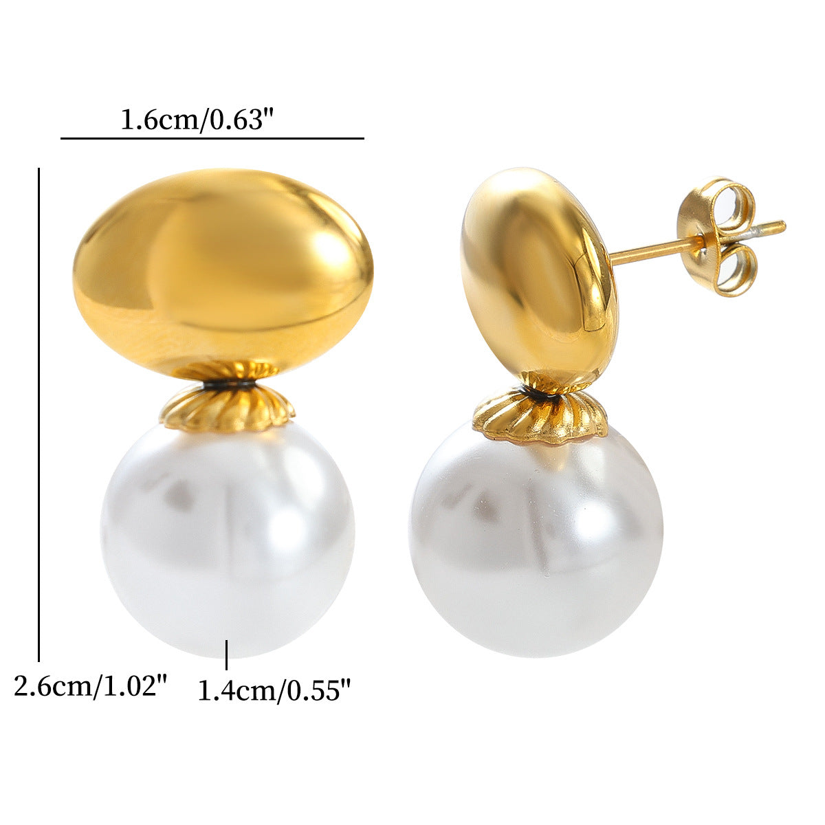 Wholesale Stainless steel man-made pearl necklace and earrings