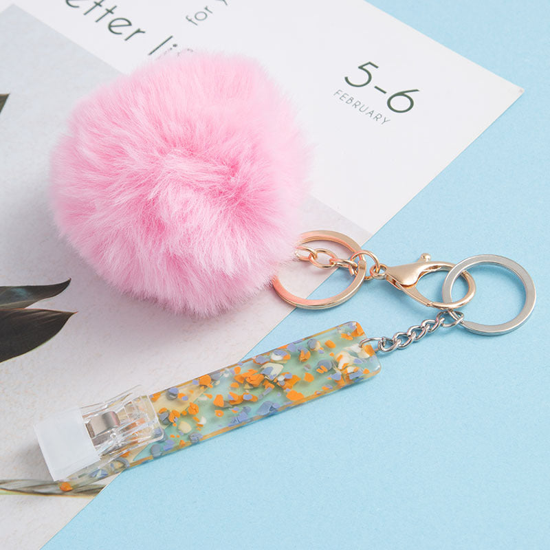 Wholesale ATM Contactless Card Reader Long Nail Card Reader Fur Ball Keychain ACC-KC-JinHao002