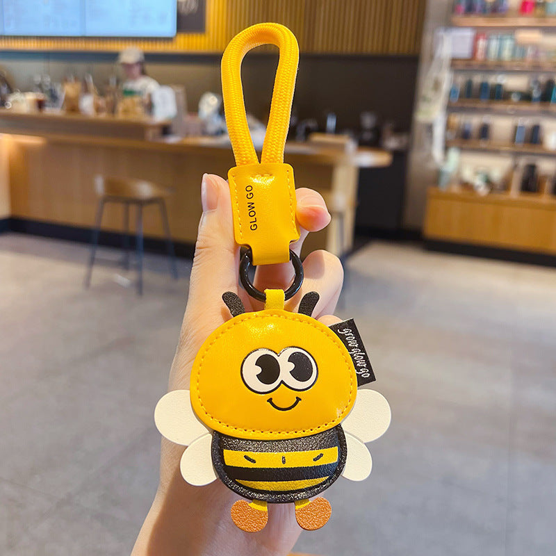 Wholesale Leather Sunflower Bee Keychain Keyring For Car Keys And Bag Fashion Gift Accessory
