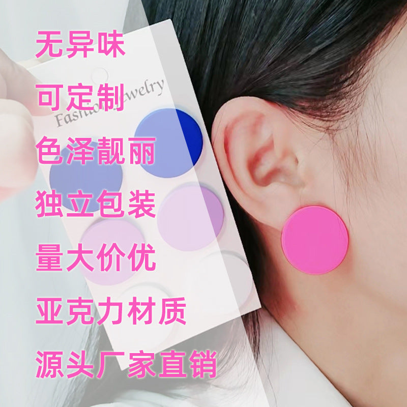 Wholesale Acrylic Valentine' s Day Heart-Shaped Three-Piece Earring Set