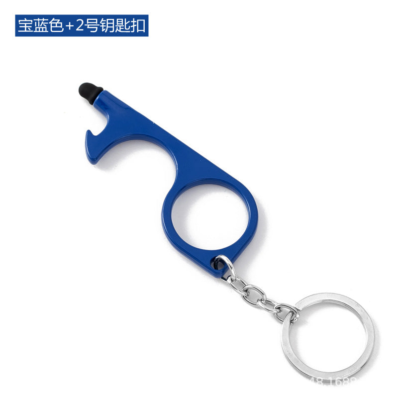 Wholesale Multifunctional Door Opener Zinc Alloy Touch Screen Contactless Door Opener Keychain