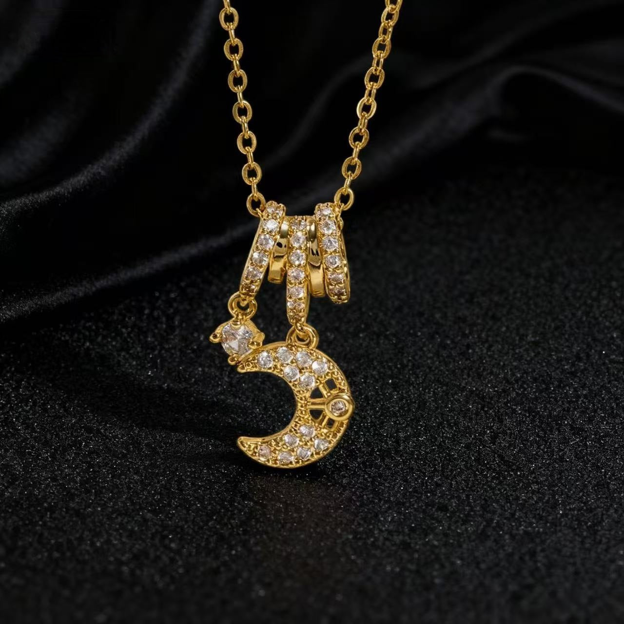 Wholesale Boutique Heart Flower Pendant Necklace Set Colorful Zircon Copper Jewelry Gift