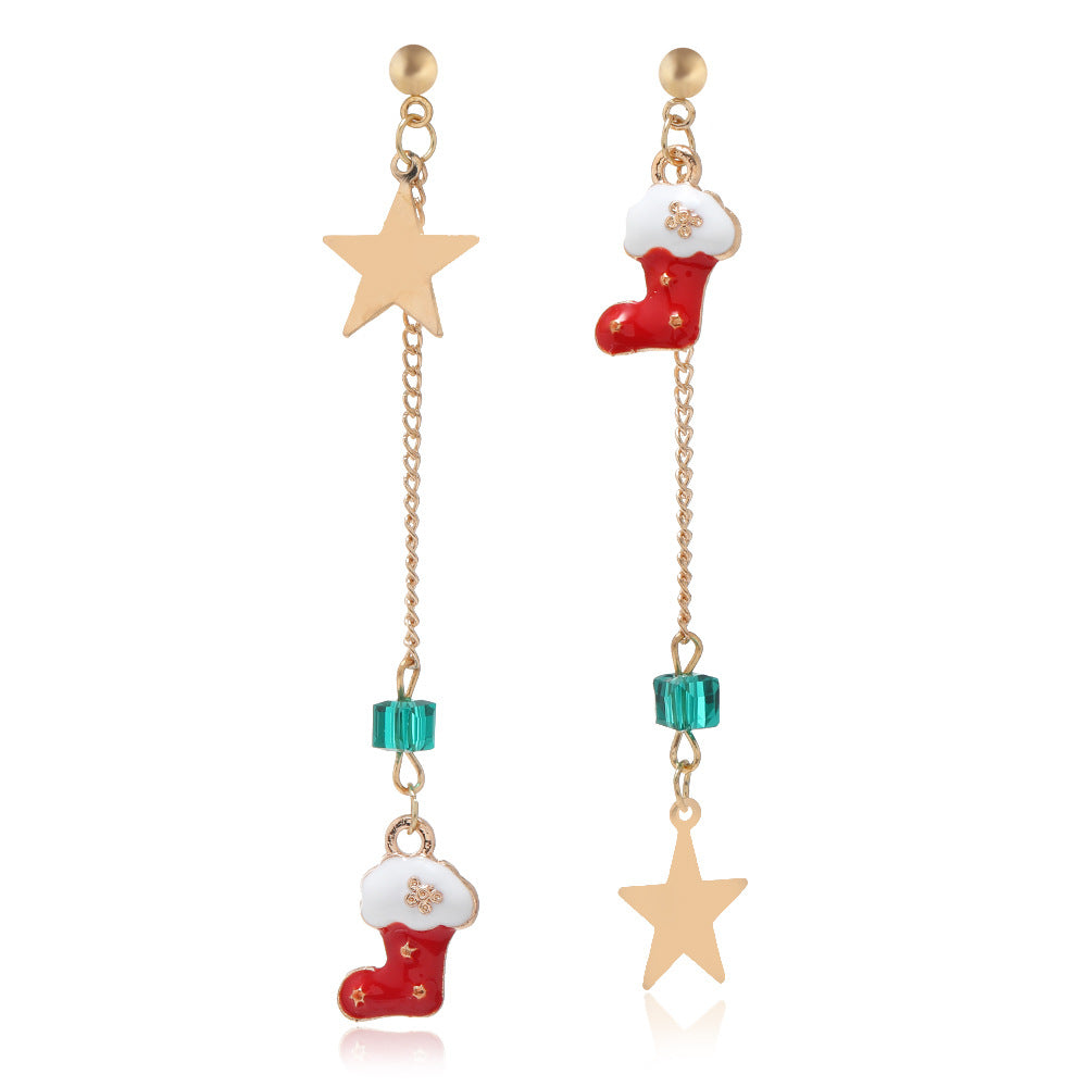 Wholesale Christmas Earrings Tassel Oil Drop Boots Bell Pendant Earrings ACC-ES-DingZhou002