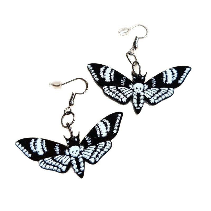 Wholesale  Skull Moth Butterfly Acrylic Earrings - Party Wear Jewelry Accessory