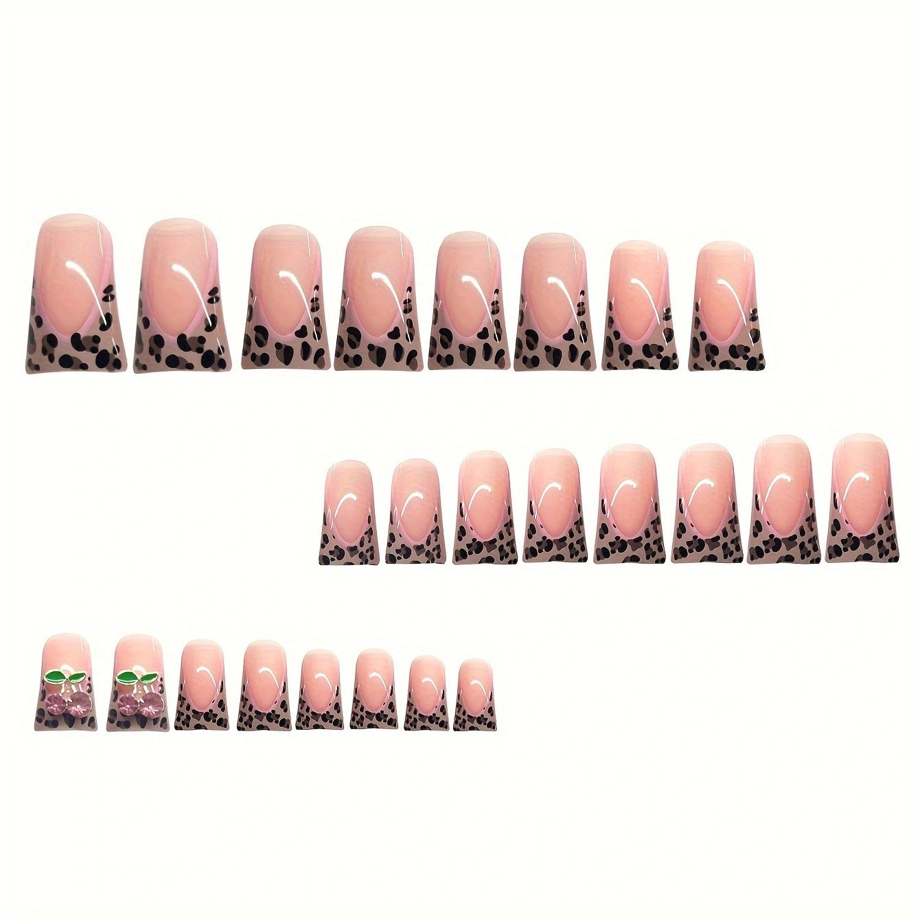 Wholesale 24 Pieces/box Leopard Cherry Nails Kits Nail Stickers