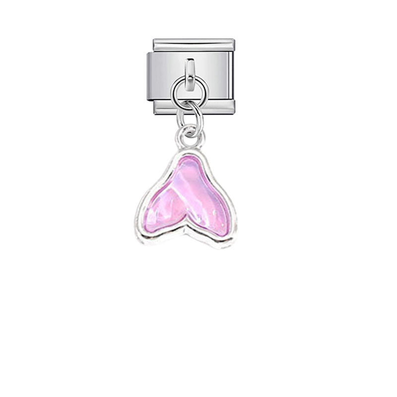 Wholesale Pink Crystal Flower Moon Pendant Charm for DIY Bracelet Watch - Stylish Jewelry Accessory for Women