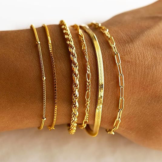 Wholesale Cross-Border Hot-Selling Stainless Steel Gold Bracelet for Women,  Plated with 18K Real Gold,  Fashionable and Versatile Bracelet,  Wholesale Titanium Steel Bracelet