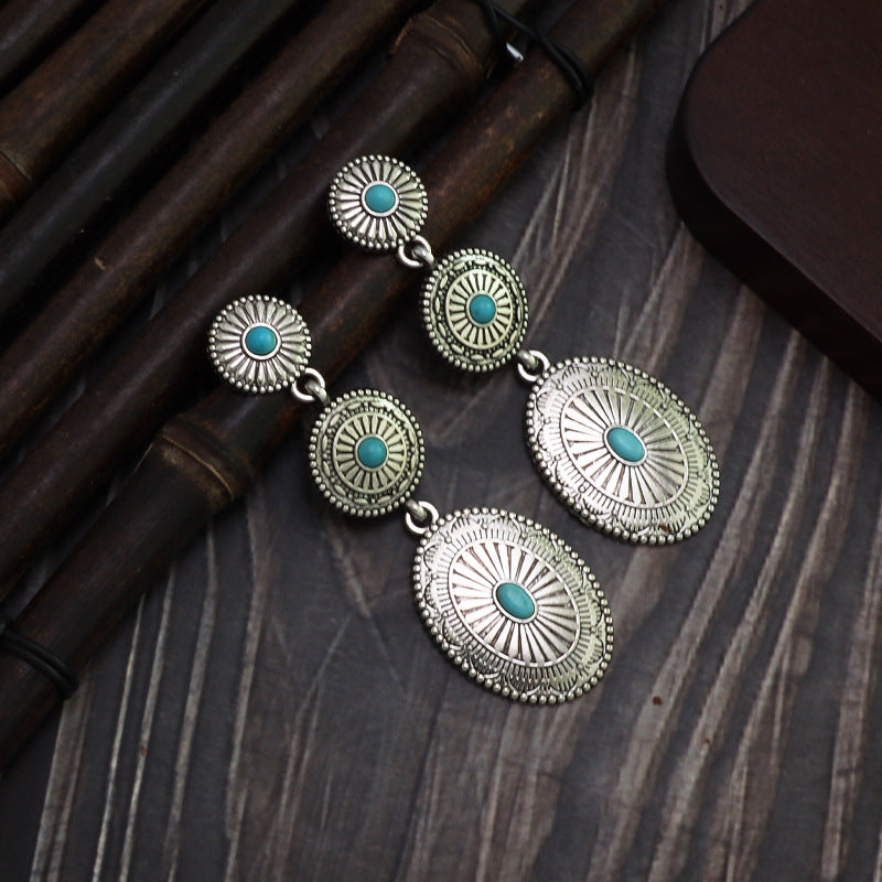 Wholesale Bohemian Retro Teardrop Dangle Stud Earrings with Tassels