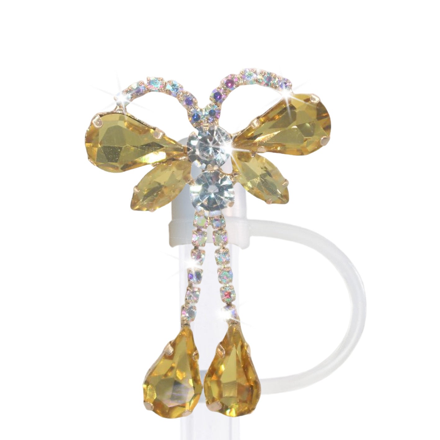 Wholesale Wholesale 50pcs Teardrop Butterfly Pendant 10mm Straw Cover Straw Tube Cap