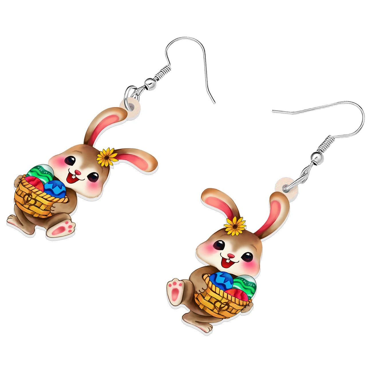 Wholesale 20pcs Easter Acrylic Cartoon Bunny Earrings
