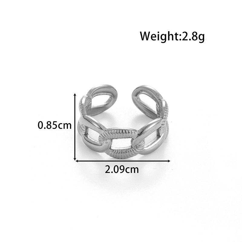 Wholesale  Titanium Steel Advanced Sense Personality Butterfly Chain Opening Adjustable Ring