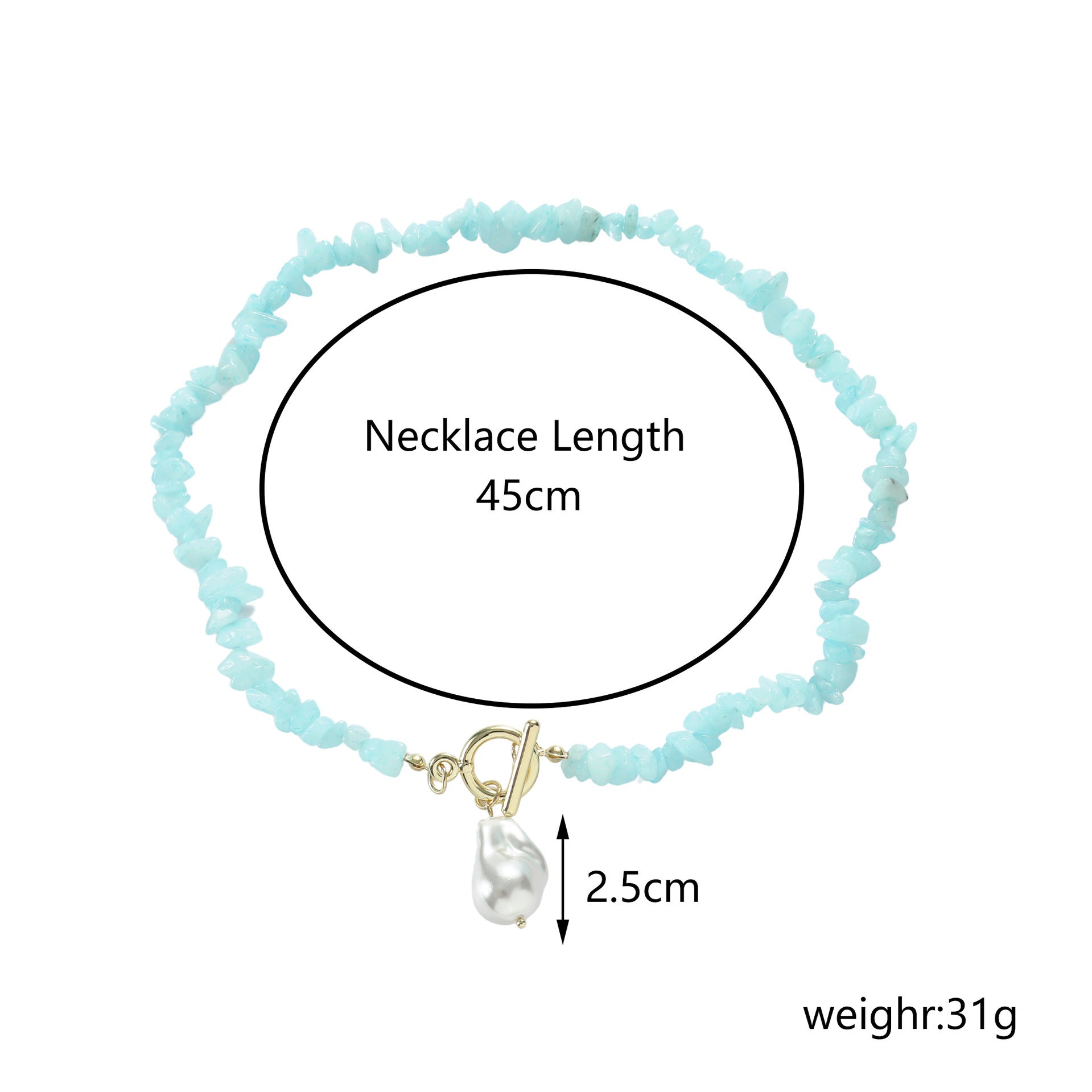 Wholesale  Necklace Bohemian Style Colorful Gravel Ins Necklace Women' s Natural Stone Beaded Necklace
