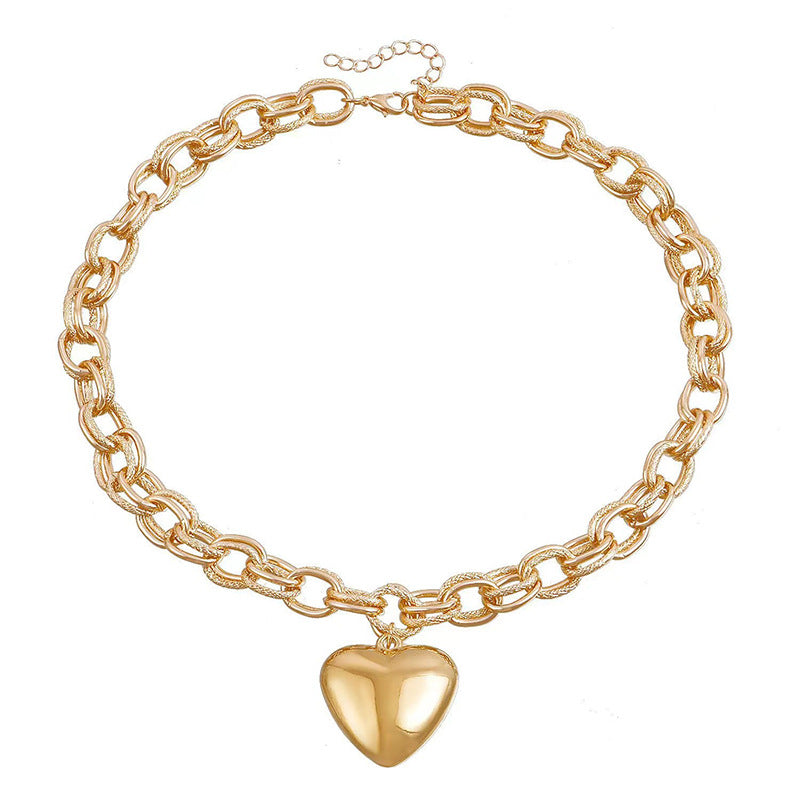Wholesale Hollow Thick O-Shaped Exaggerated Love Necklace