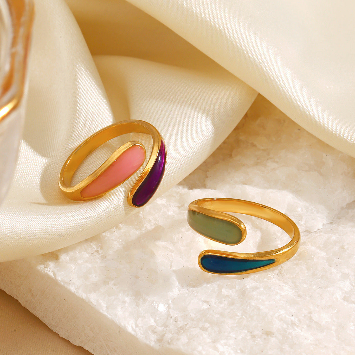 Wholesale Geometric Oil Drip Stainless Steel Ring Fashion Accessory for Everyday Wear or Gift