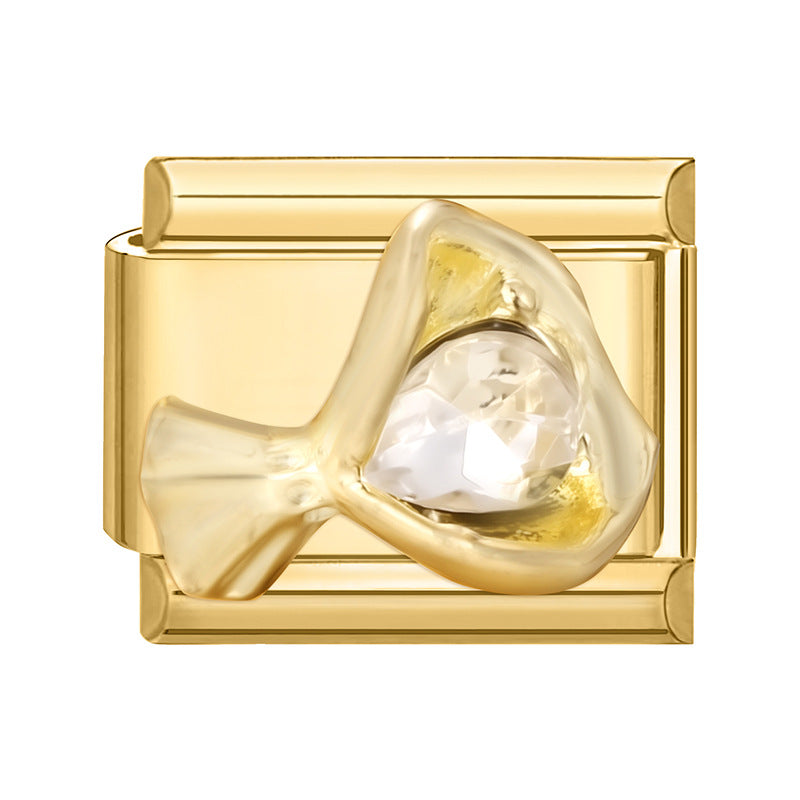 Wholesale 9mm Italian Charm Starter Bracelets DIY square Single Section Creative Stainless Steel Composable Bracelet