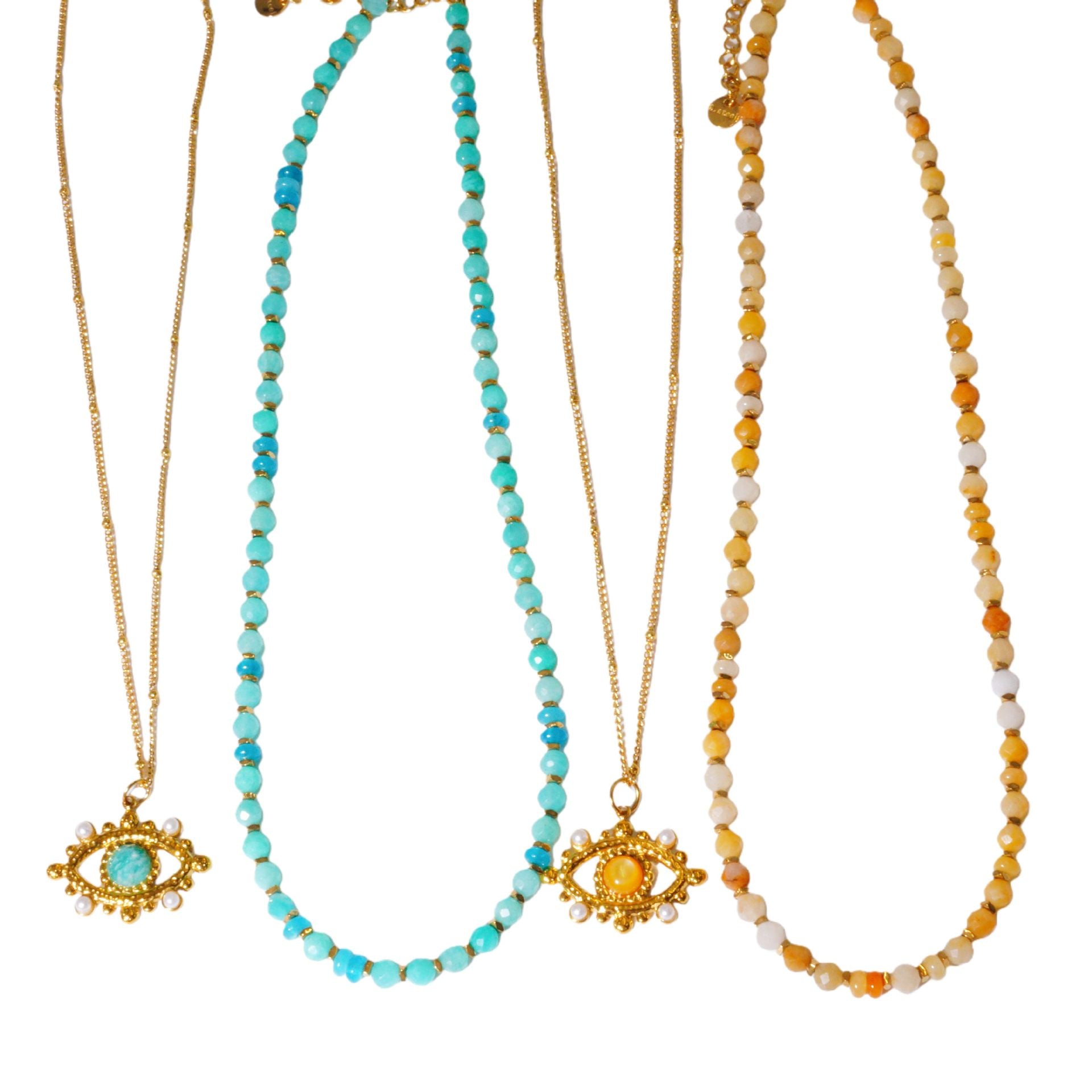 Wholesale Natural Stone Shell Layered Necklace - Hand Beaded Stainless Steel Gold Plated Jewelry Accessory for Everyday Fashion