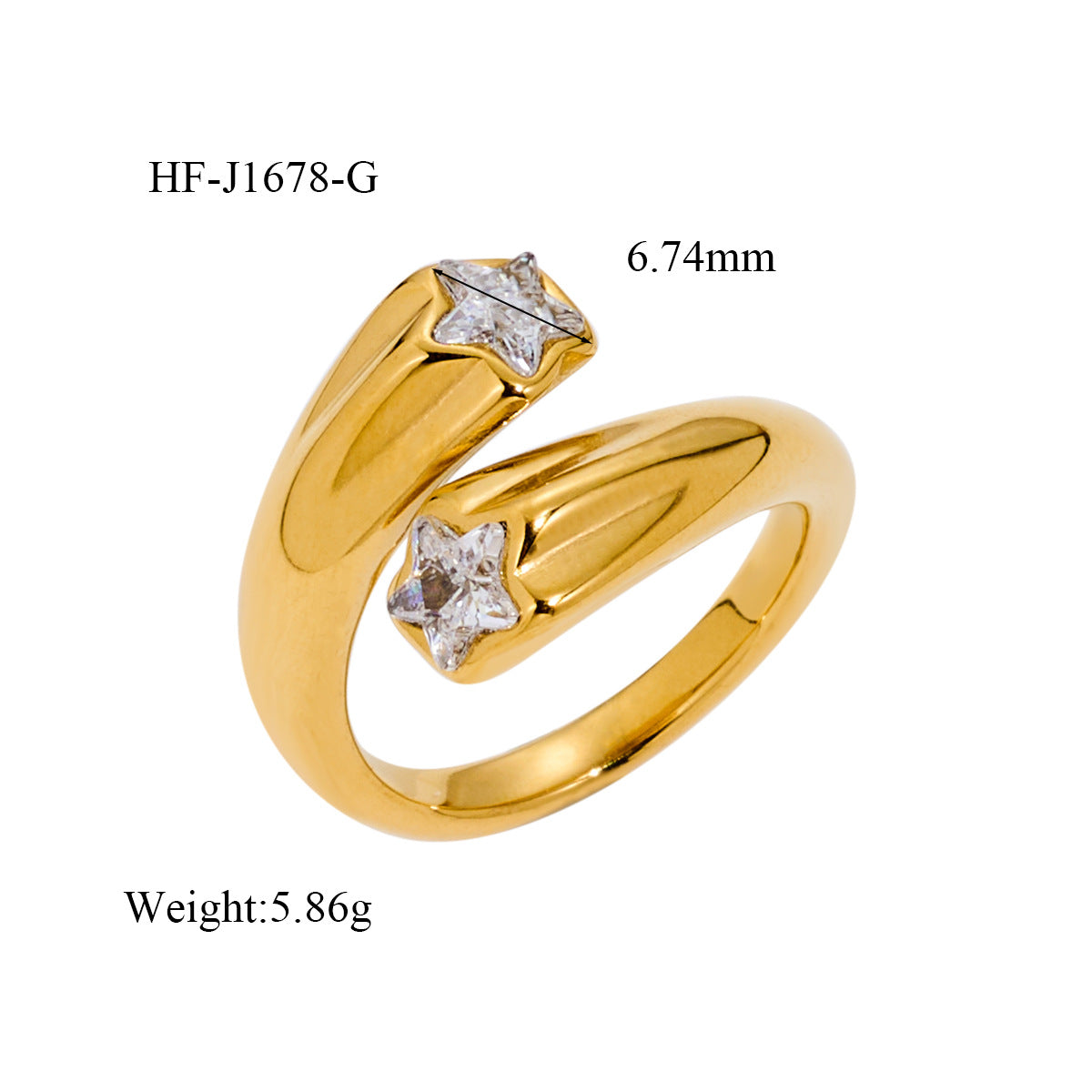 Wholesale Ins Style Titanium Steel Open Ring Electroplated Fashion Accessory Gift