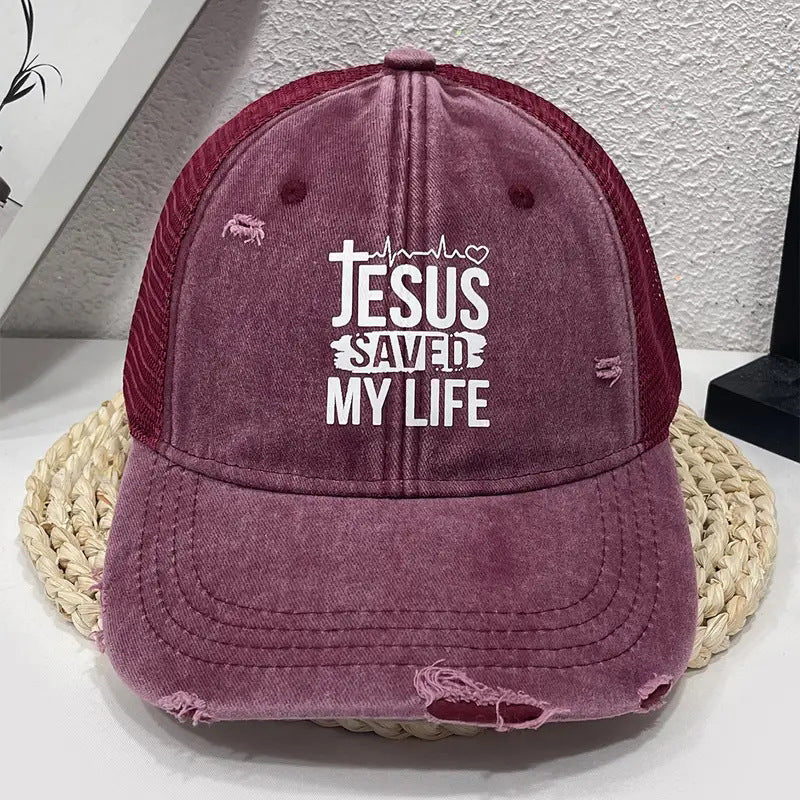 Wholesale JESUS SAVED MY LIFE Printed Cotton Baseball Caps ACC-HT-TangQiu010