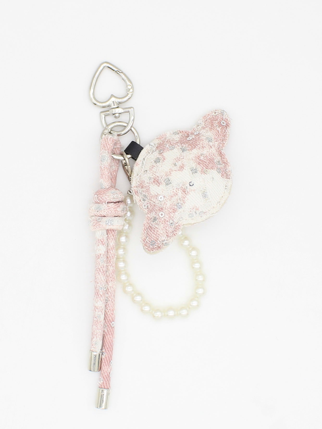 Wholesale Handmade Artificial Leather Bag Charm with Pearl Chain and Keychain,  Stylish Car Key Accessory