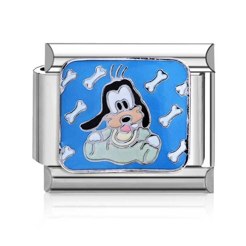 Wholesale 9mm Italian Charm Starter Bracelets DIY square Single Section Creative Stainless Steel Composable Bracelet