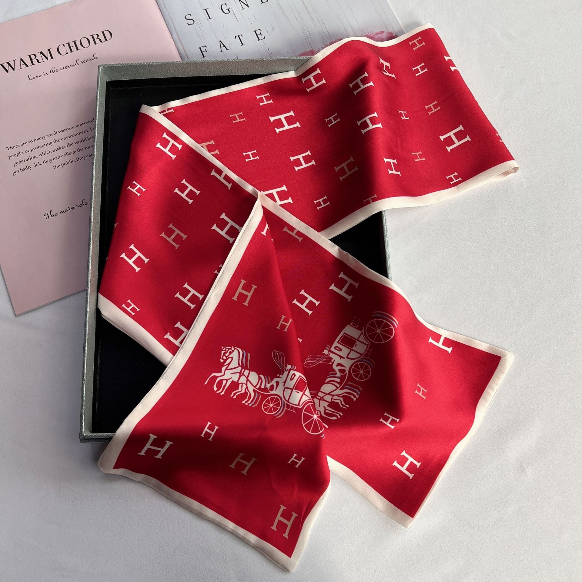 Wholesale  Narrow Silk f Long Retro Silk Scarf