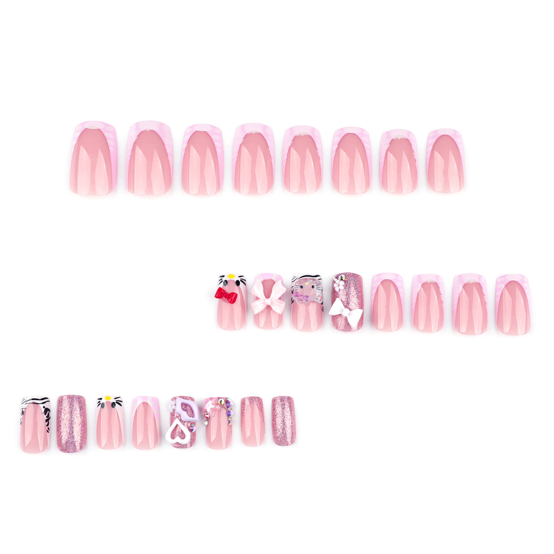 Wholesale 24 Pieces/box Cute Cat Nails Kits Nail Stickers