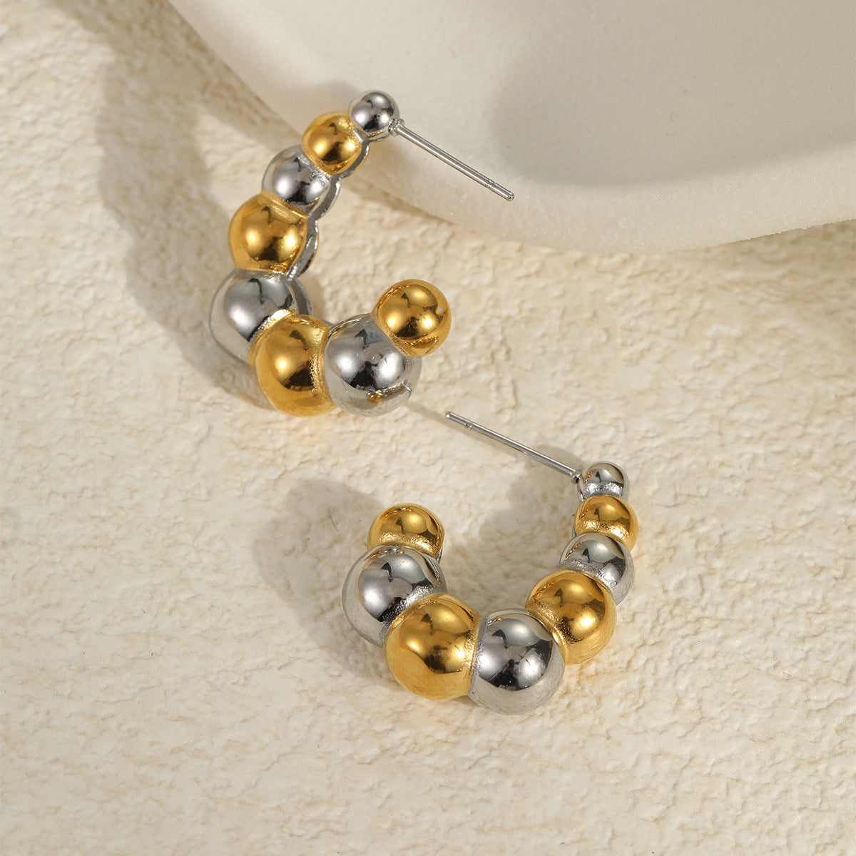 Wholesale geometric color matching stainless steel earrings