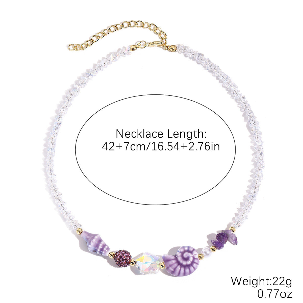 Wholesale Starfish shell necklace with marine resort style colorful crystal beaded necklace bracelet set