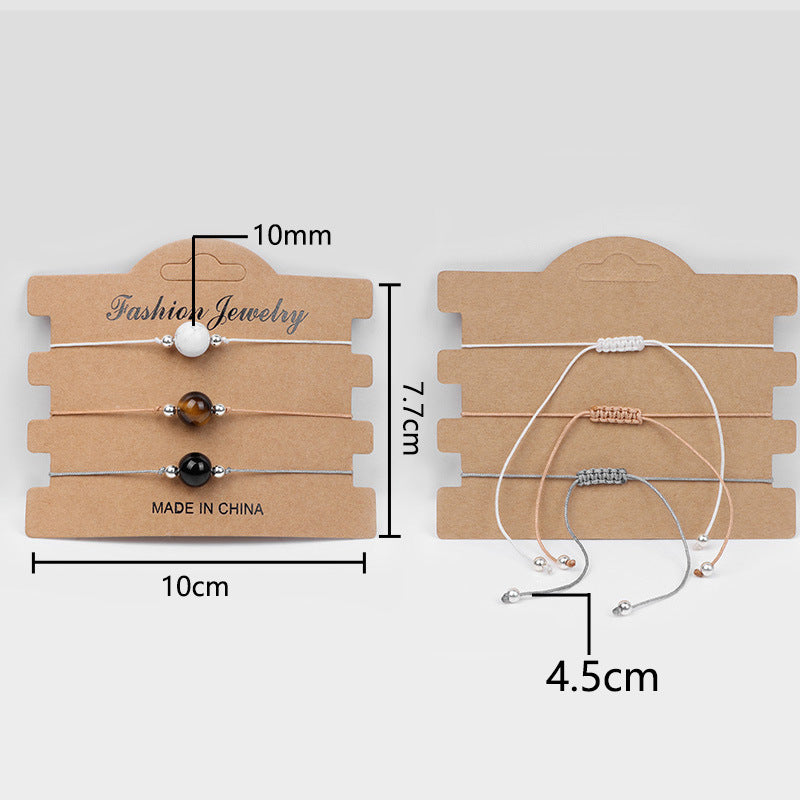 Wholesale Handmade Natural Agate Stone Woven Rope Unisex Couple Bracelet Stylish Fashion Accessory Boutique Gift