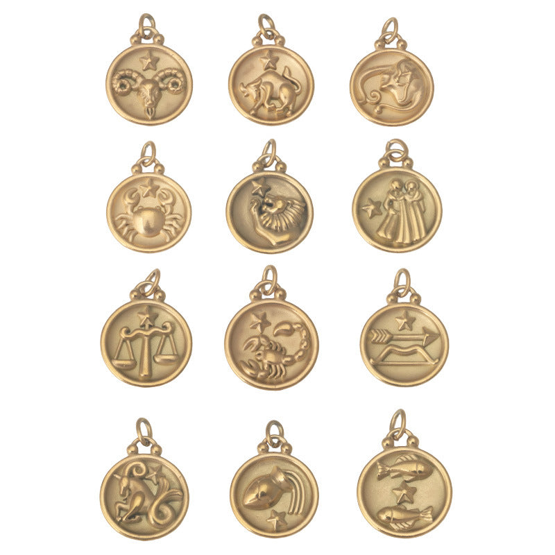 Wholesale Stainless Steel Twelve Contion Gold Pendant