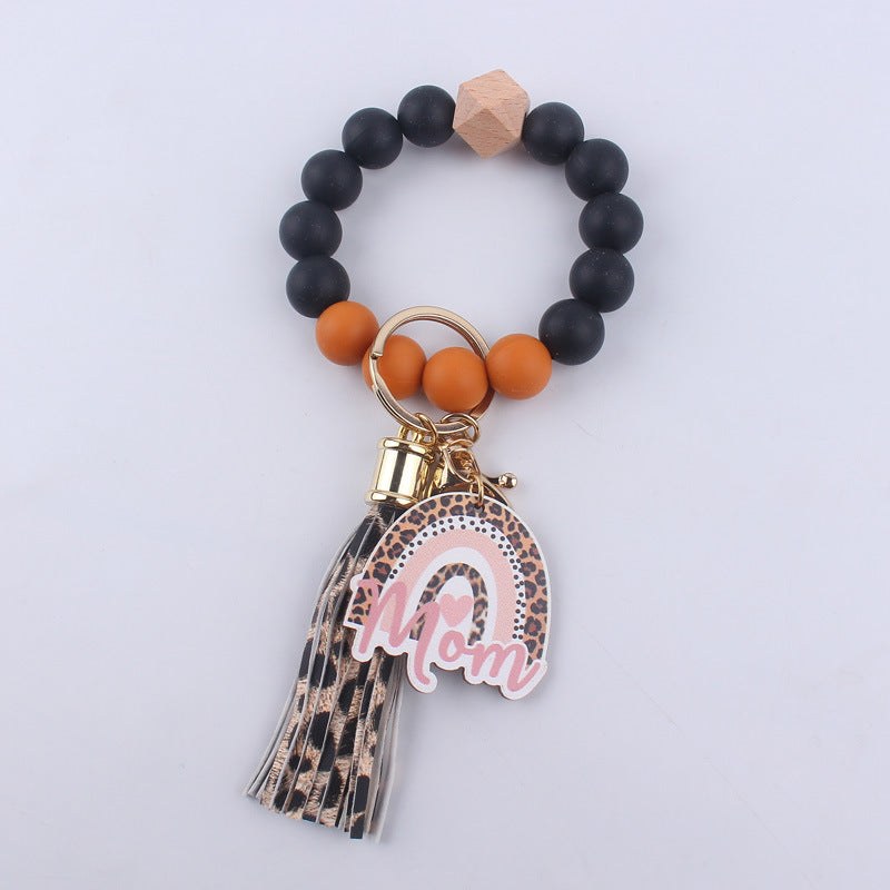 Wholesale Silicone Beaded Tassel Wrist Keychain ACC-KC-GuangTian012