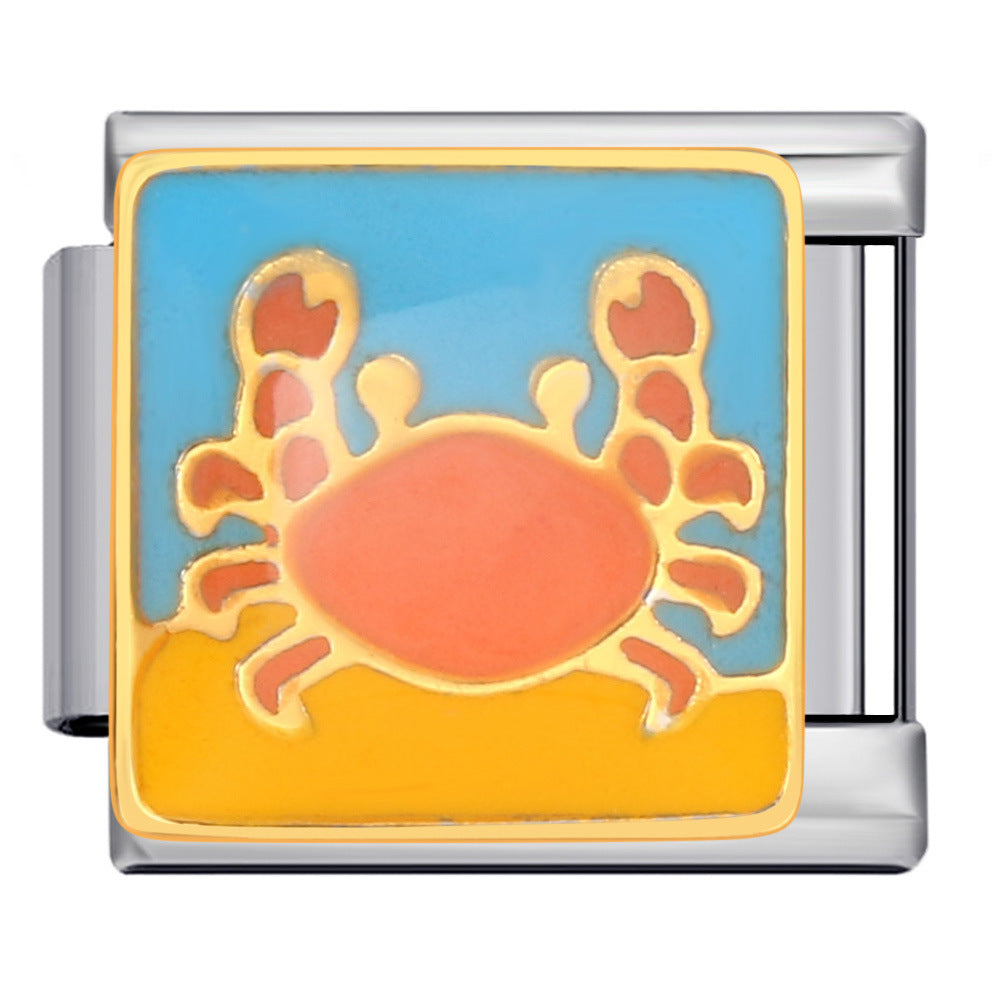 Wholesale Italian Charm Bracelet Animal Pattern DIY Free ing Combination Stainless Steel Composable Bracelet