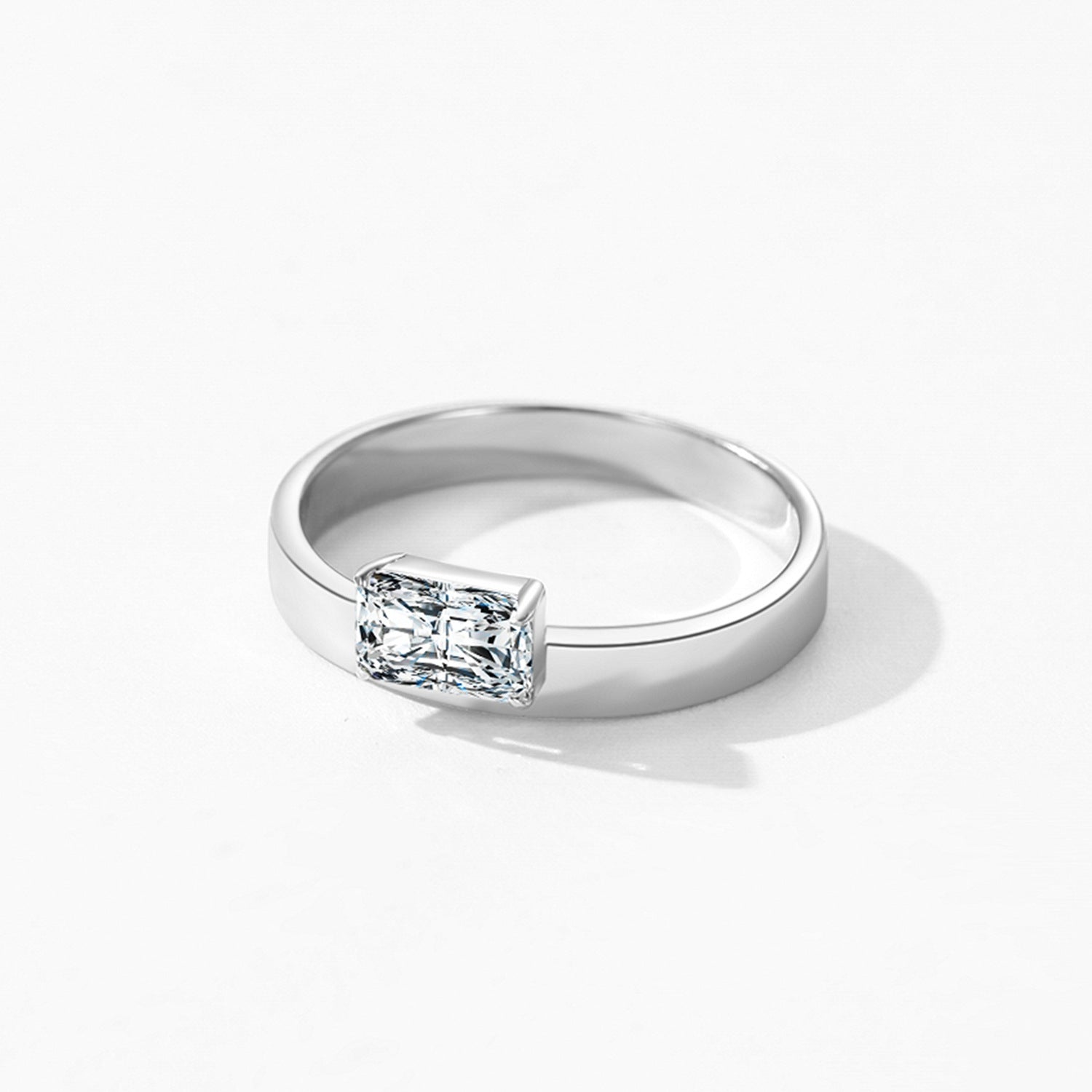 Wholesale S925 Sterling Silver Square Zircon Ring Diamond Ring