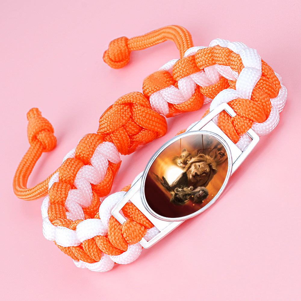 Wholesale Braided animal lion adjustable bracelet