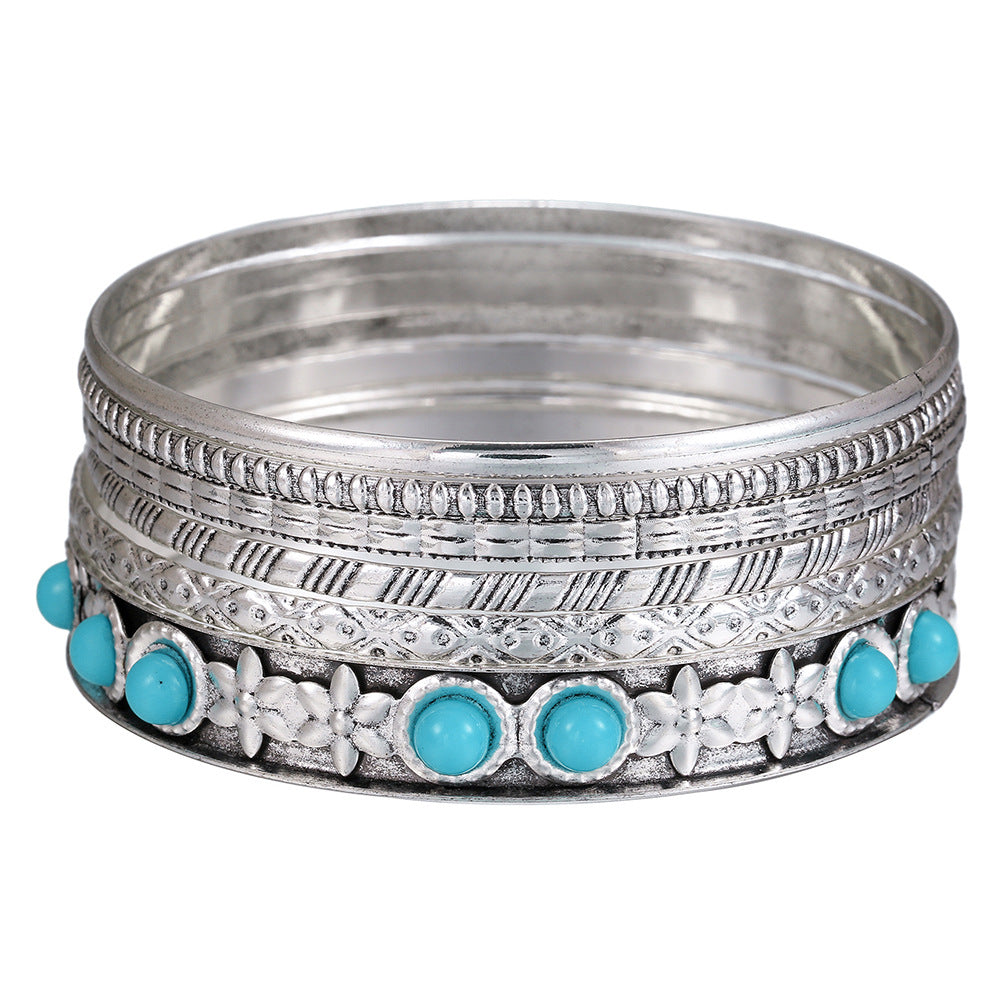 Wholesale Set of 12 Bracelets Set Cross-Border Jewelry Bohemian Style Multi-Layer Alloy Bracelets