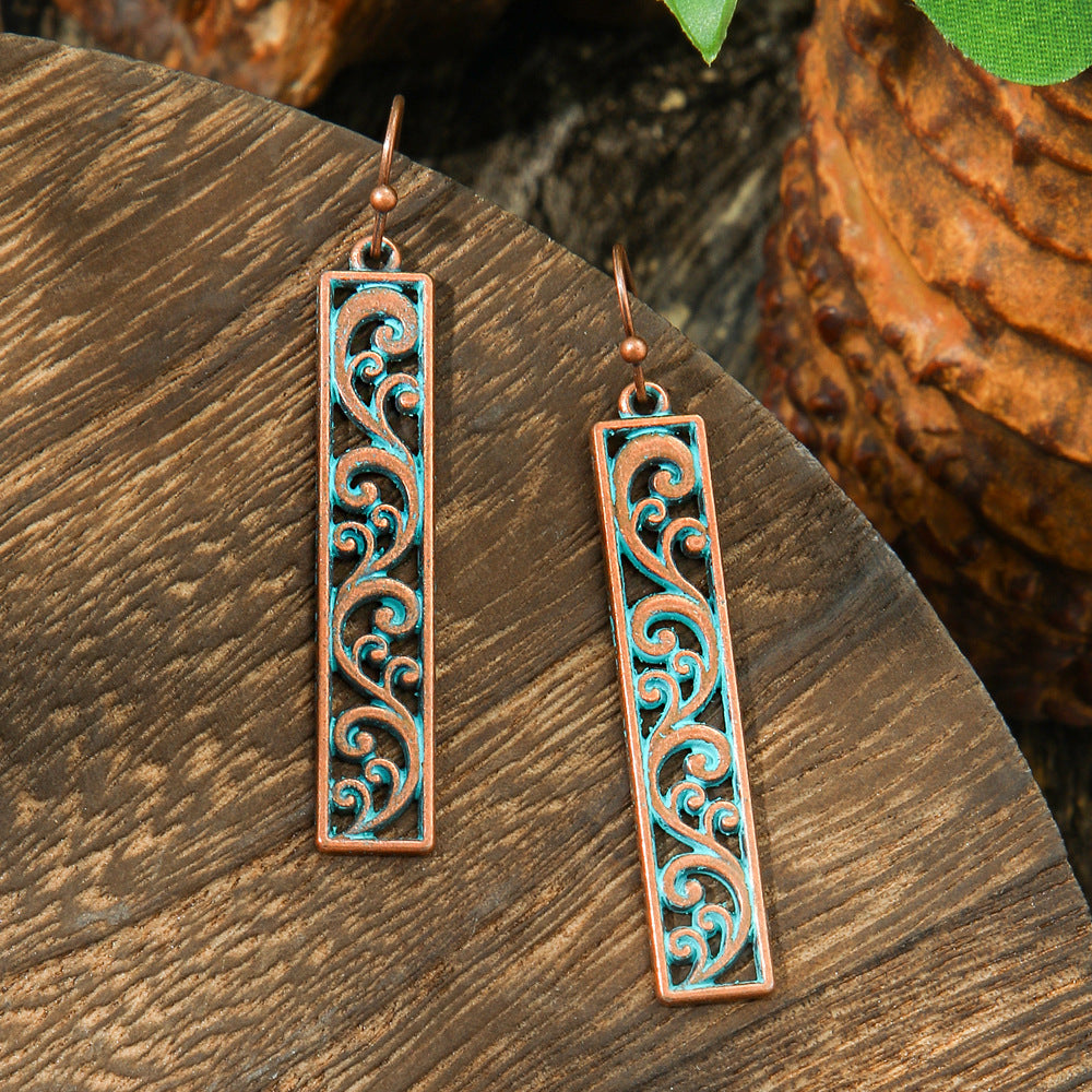 Wholesale Zinc Alloy Bohemian Geometric Hollow Earrings