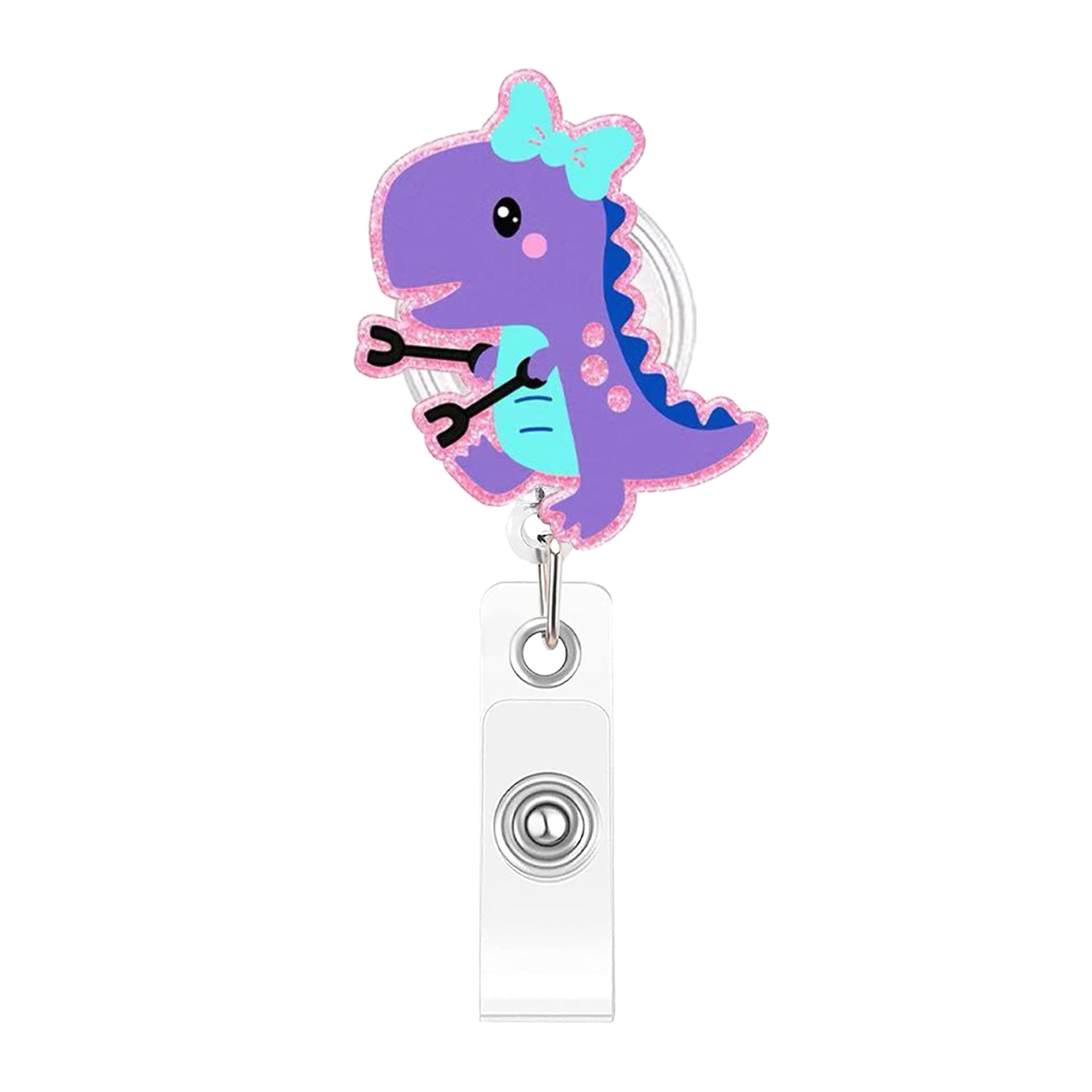 Wholesale Plastic Cartoon Animal Retractable Badge Holder Fun ID Card Holder Easy-Pull Buckle Fashion Accessory for Resale