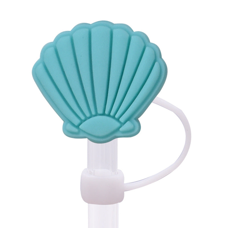 Wholesale Random 100pcs Cute Colorful Shell Straw Cover 10MM Straw Tube Cap