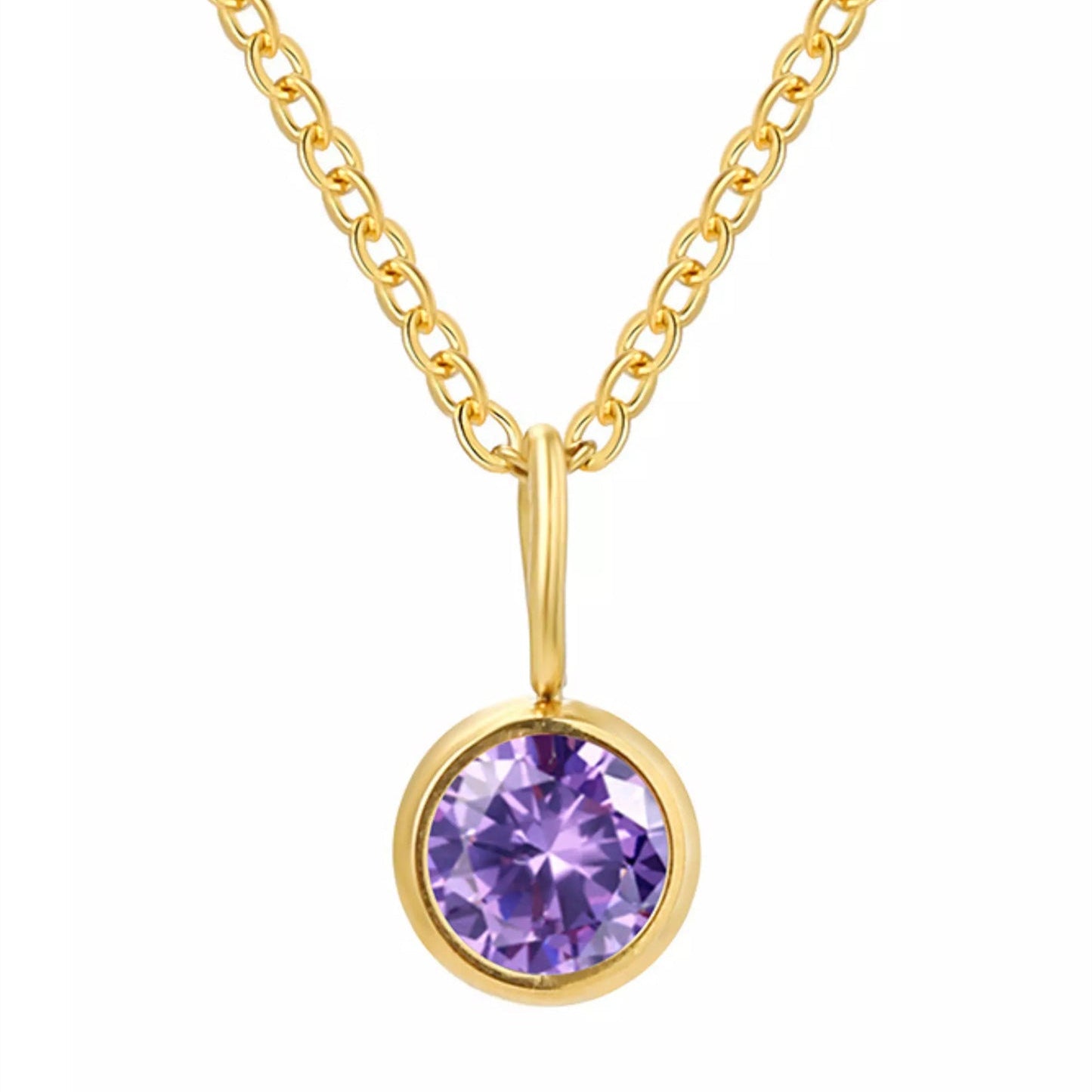 Wholesale Stainless Steel 12 Birthstone Necklace Twelve Birthstone Pendant DIY Jewelry