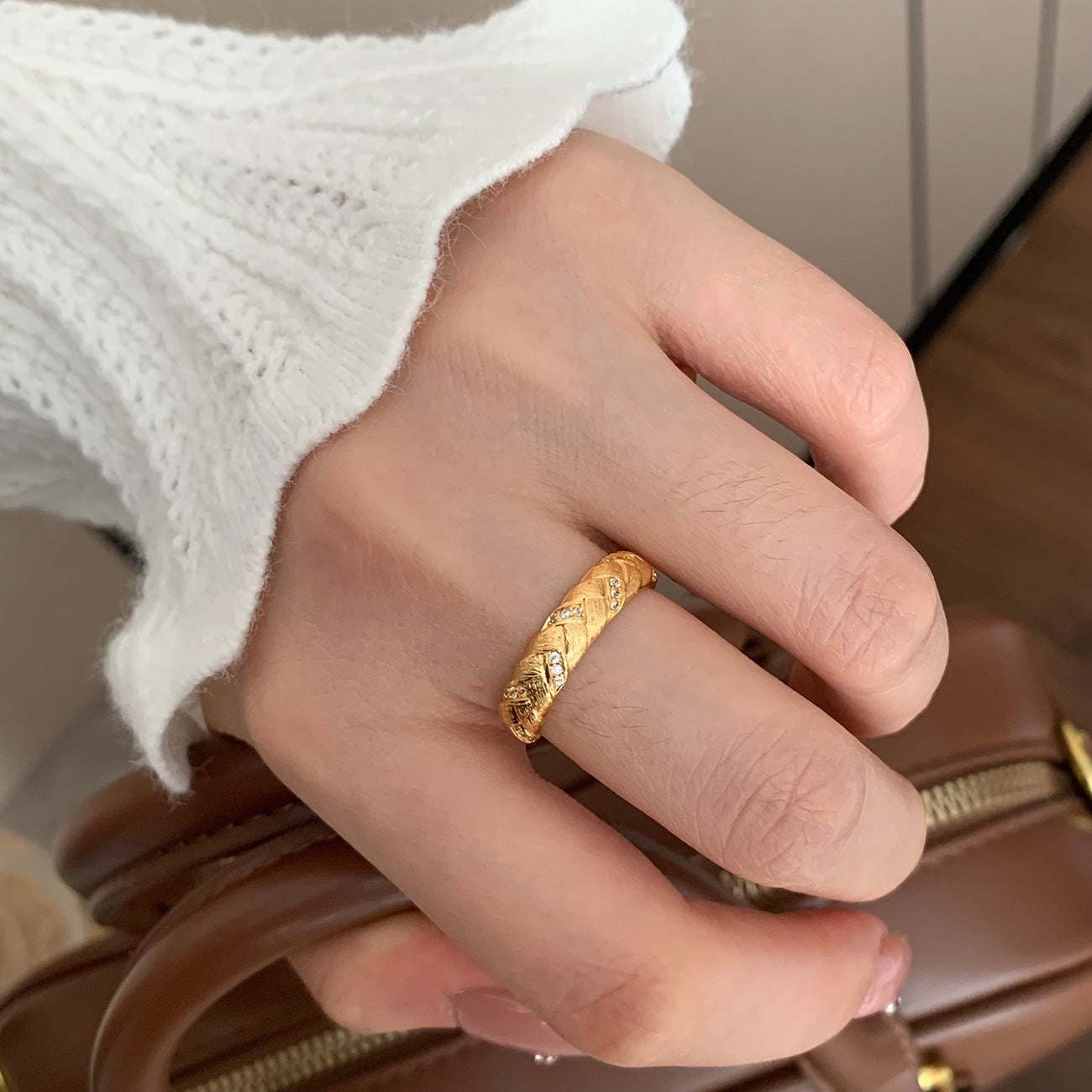 Wholesale Vintage Wheat Ear Woven Wire Ring