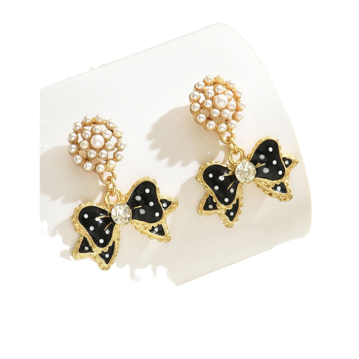 Wholesale  Bow Drop Oil Earrings