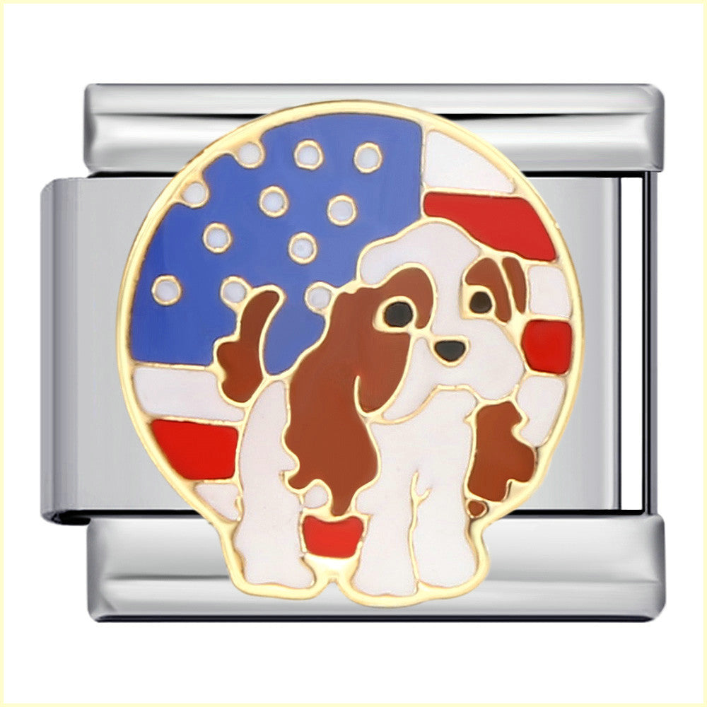 Wholesale  Italian Charm Bracelet 9mm DIY Splicing Removable Cartoon Pet Stainless Steel Composable Bracelet