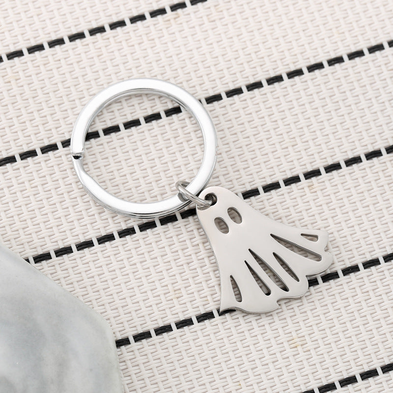 Wholesale Halloween Cute Cartoon Ghost Stainless Steel Keychains ACC-KC-JinZhu015