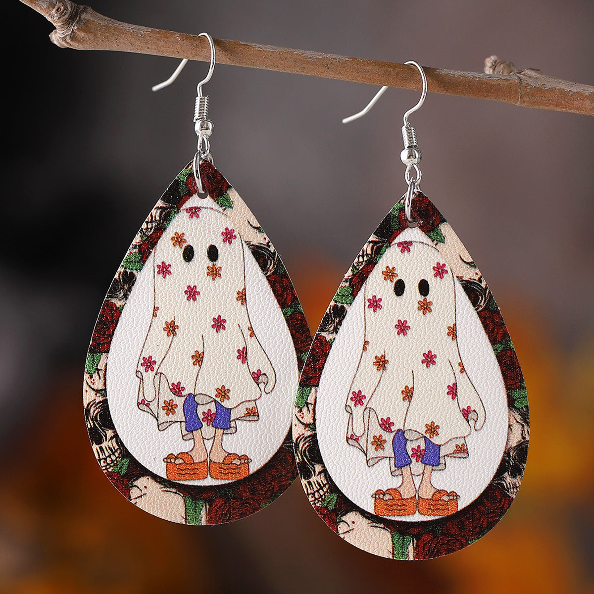 Wholesale  Gothic Style Cute Flower Ghost Pumpkin Skull Drop Earrings