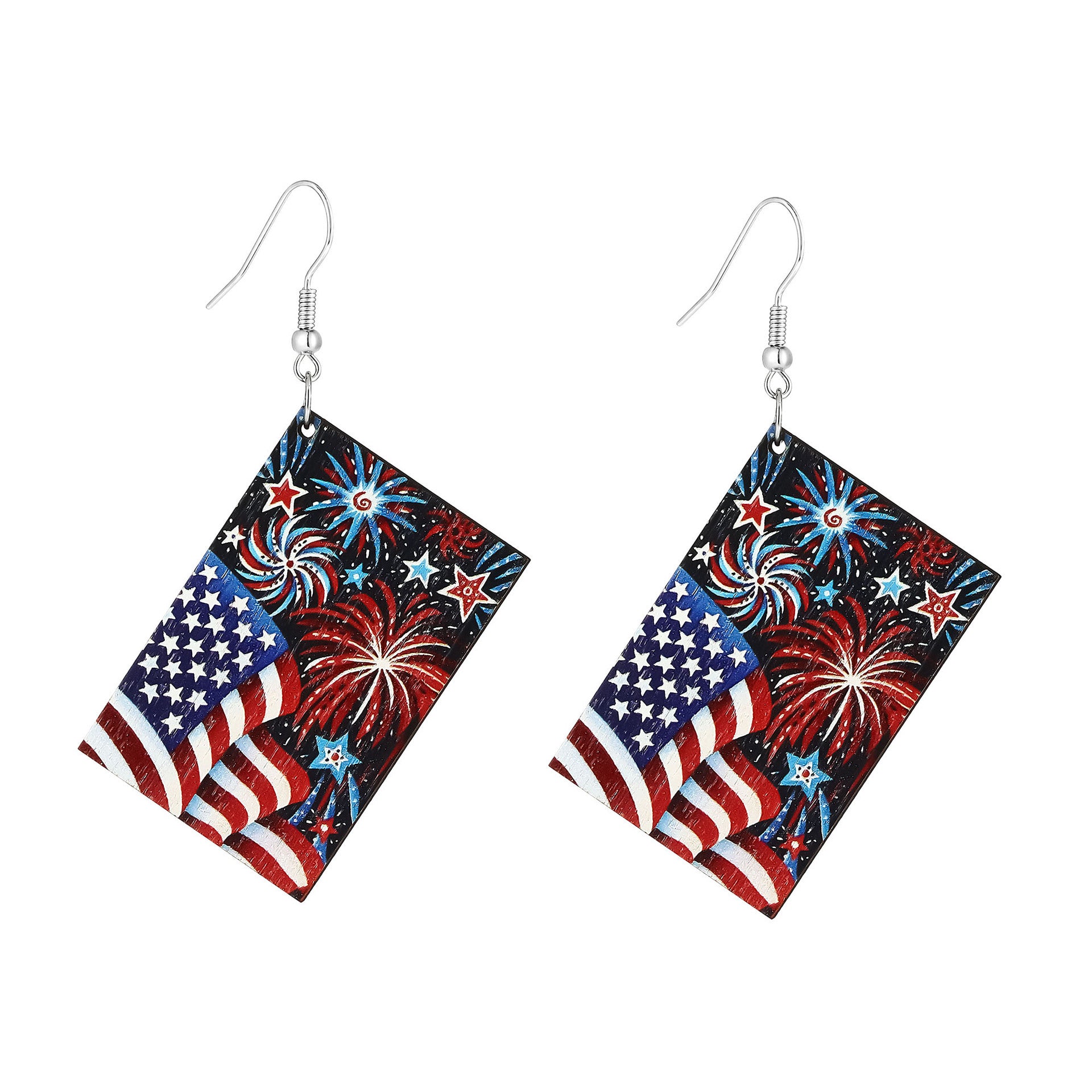 Wholesale Independence Day Fireworks Flag Earrings